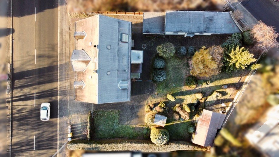 Draufsicht Drohne Mehrfamilienhaus Chemnitz