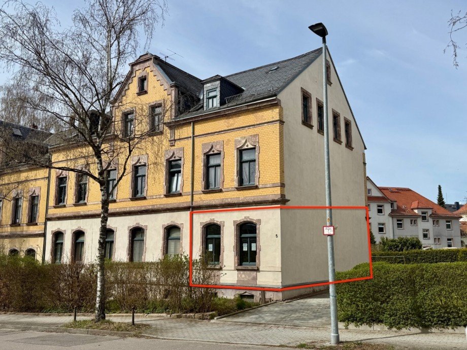 Hausansicht mit Wohnung Erdgeschosswohnung Chemnitz