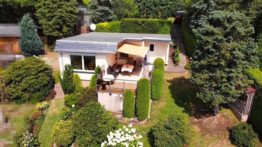 Ansicht Drohne Bungalow Haus Chemnitz