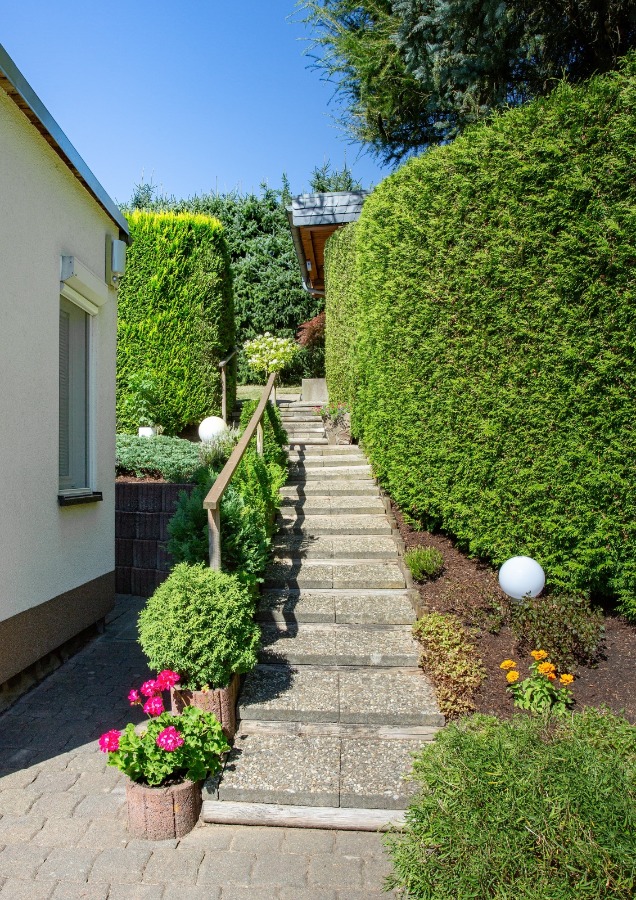 Blick in Richtung Carport Haus Chemnitz