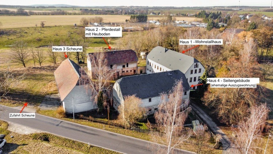 Gesamtansicht beschriftet Bauernhaus Mittweida